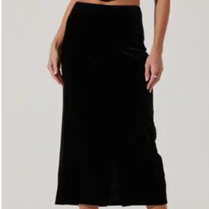 ASTR the Label Velvet Midi Skirt